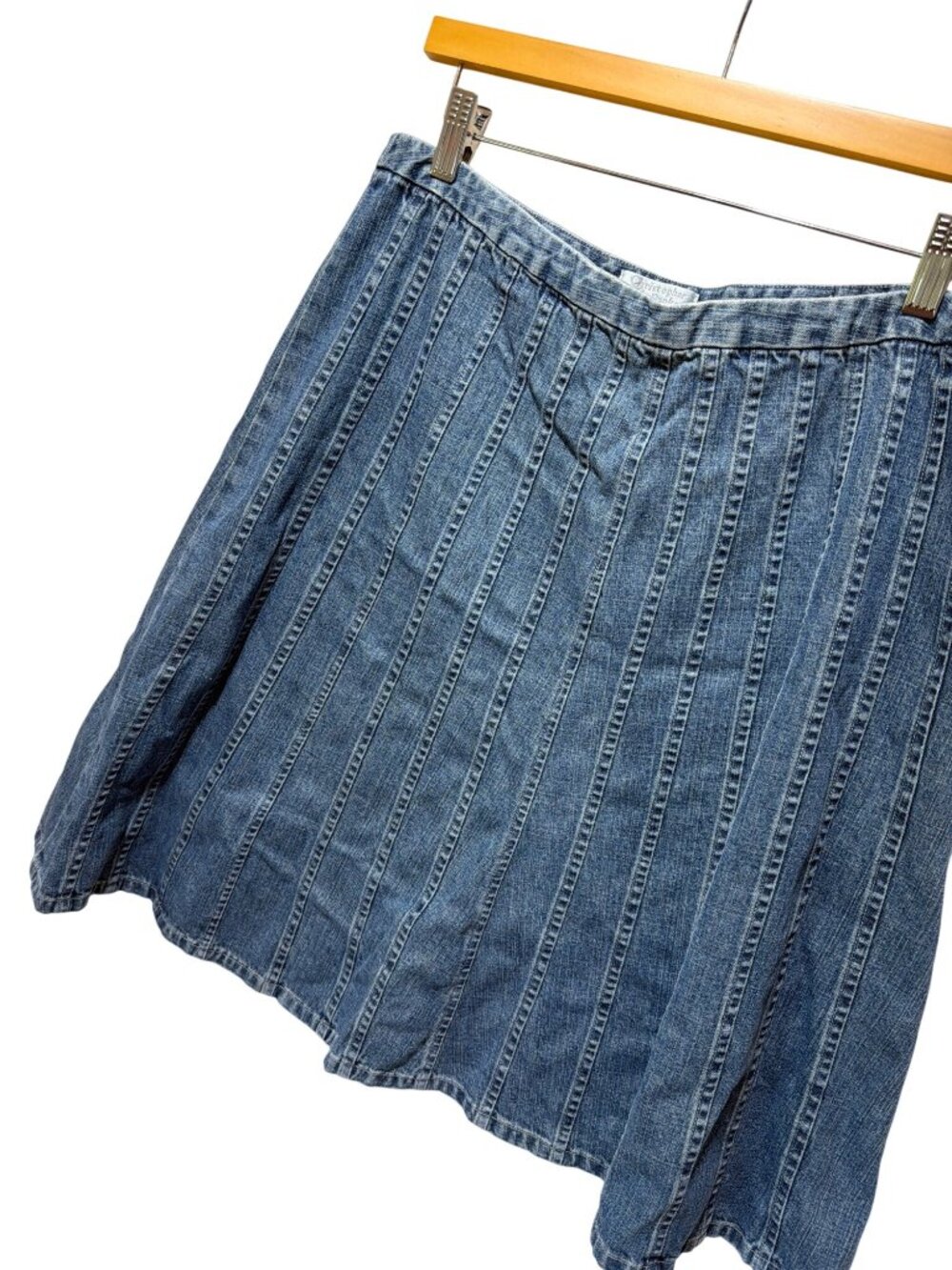 Christopher & Banks Blue Denim A-Line Flared Skirt Womens Size 12 Cotton Casual